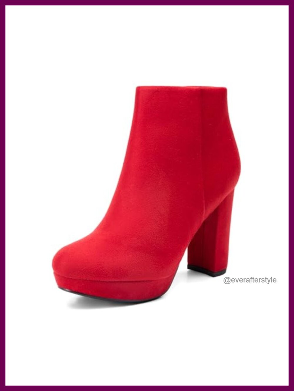 Round Toe Block Heel Ankle Boots with Zipper Closure